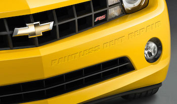 paintless dent removal edmonton robertson bodyworks yellow bumper